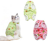 KUTKUT 2 Set Cat & Dog Sterlization Suit, Cat Surgery Recovery Suit, Physiological Poly Cotton Breathable Clothes for Abdominal Wounds or Skin Diseases Hook & Loop Closure Costume for Cats -